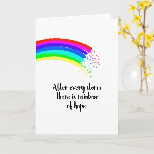 Na elk storm is een Rainbow of Hope vechter Kaart (Gele Bloem)