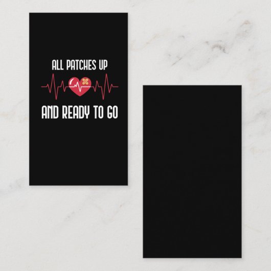 Na hartchirurgie goed omzeilen visitekaartje (Voorkant / Achterkant)