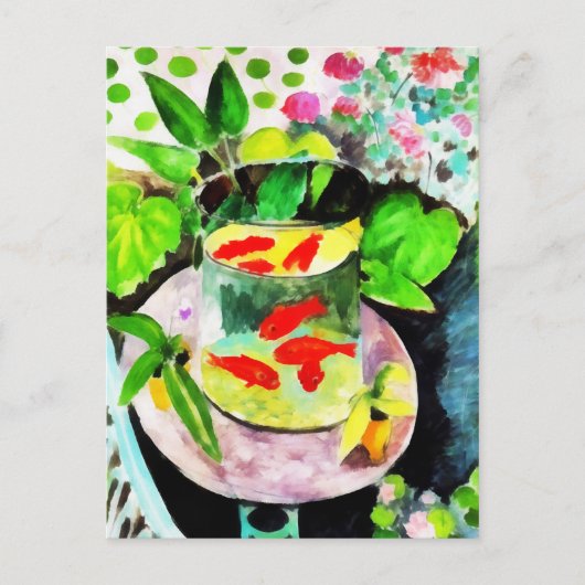 na Henri Matisse, The Goldfish, digitale tekening Briefkaart (Voorkant)