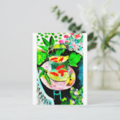 na Henri Matisse, The Goldfish, digitale tekening Feestdagenkaart (Staand voorkant)