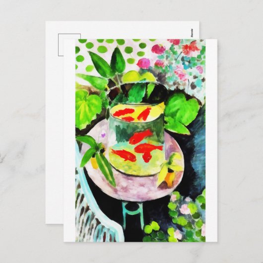 na Henri Matisse, The Goldfish, digitale tekening Feestdagenkaart (Voorkant / Achterkant)