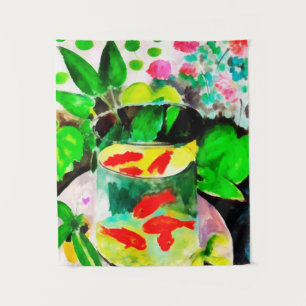 na Henri Matisse, The Goldfish, digitale tekening Wandkleed