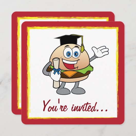 Na het Afstuderen Cook-Out met Cheeseburger Kaart (Voorkant / Achterkant)