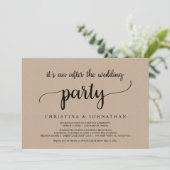 Na het bruiloft feest, Rustic Kraft Elopement Kaart (Staand voorkant)
