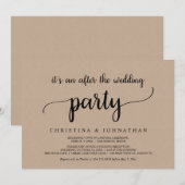 Na het bruiloft feest, Rustic Kraft Elopement Kaart (Voorkant / Achterkant)