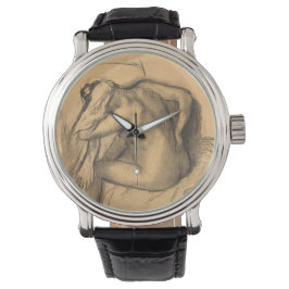 Na het drogen van haar door Edgar Degas Horloge