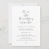 Na het huwelijk, Navy Blue, Elopement Party Kaart (Voorkant)