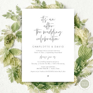 Na het huwelijk, Navy Blue, Elopement Party Kaart