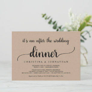 Na het huwelijksdiner, Rustieke Kraft Elopement Kaart