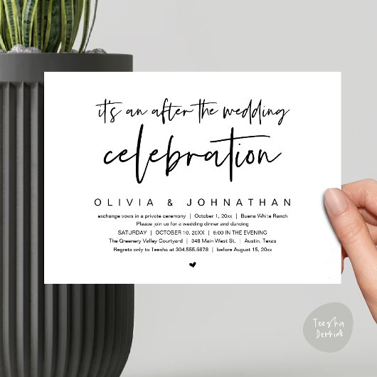 Na het huwelijksfeest Modern Dinner Party Kaart