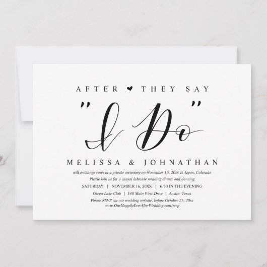 Na het Jawoord, Dinner voor een weggelopen bruidsp Kaart (Voorkant)