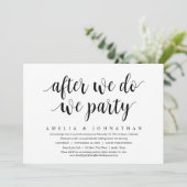 Na het Jawoord, Feest! Trouw Elopement Dinner Kaart (Staand voorkant)