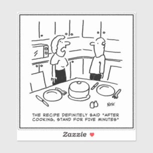 Na het Koken 5 Minuten Staan - Grappig Recept Sticker