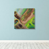 Na het kussen van de Blarney Stone Canvas Afdruk (Insitu (Houten vloer))