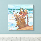 Na het lanceren van de curragh Paul Henry Canvas Afdruk (Insitu (Houten vloer))