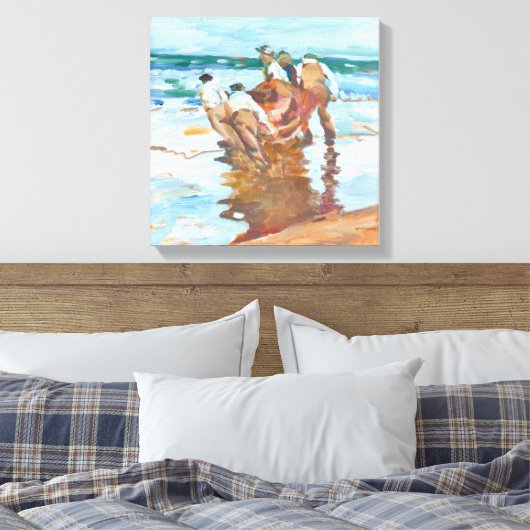 Na het lanceren van de curragh Paul Henry Canvas Afdruk (Insitu (Slaapkamer))