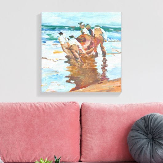 Na het lanceren van de curragh Paul Henry Canvas Afdruk (Insitu (Woonkamer))