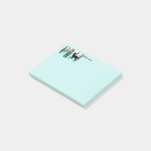 Na-het-nota's geelsteen deer post-it® notes (Schuin)