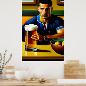 Na het spel - Rugby Art Print (Keuken)