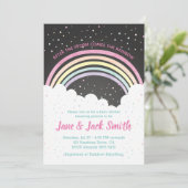 Na het Storm komt de regenboog | BABY SHOWER Kaart (Staand voorkant)