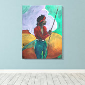 Na het tekenen - De kleine Shepard Canvas Afdruk (Insitu (Houten vloer))