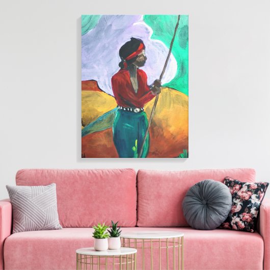 Na het tekenen - De kleine Shepard Canvas Afdruk (Insitu (Woonkamer))