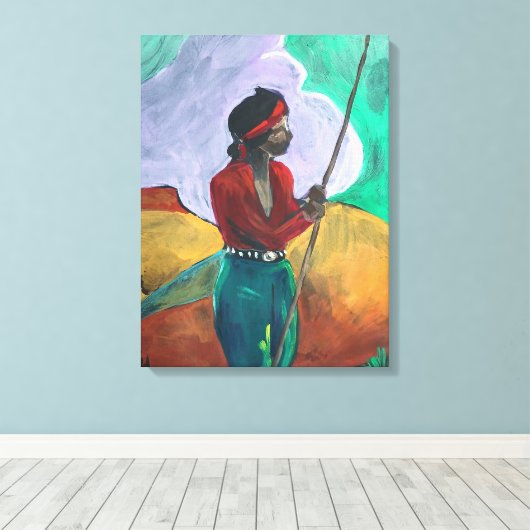 Na het tekenen - De kleine Shepard Canvas Afdruk (Insitu (Houten vloer))