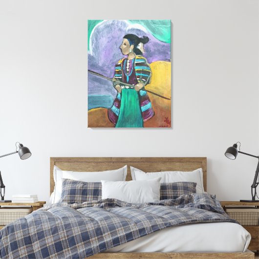 Na het tekenen - De kleine Shepardess Canvas Afdruk (Insitu (Slaapkamer))