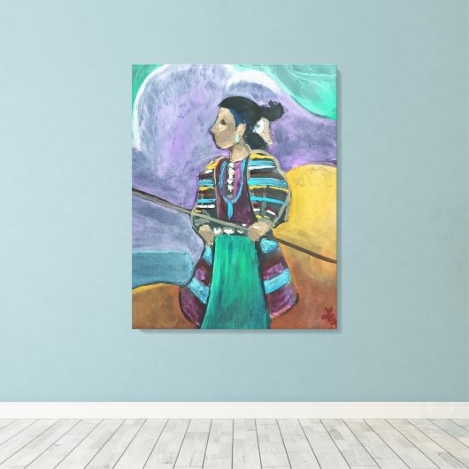 Na het tekenen - De kleine Shepardess Canvas Afdruk (Insitu (Houten vloer))