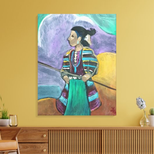 Na het tekenen - De kleine Shepardess Canvas Afdruk (Insitu (Woonkamer))