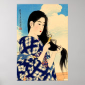 Na het wassen van haar haar haar haar naar Shinsui Poster (Voorkant)