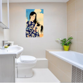 Na het wassen van haar haar haar haar naar Shinsui Poster