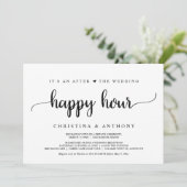 Na het Wedding Happy Hour, Rustieke Elopement Kaart (Staand voorkant)