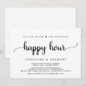 Na het Wedding Happy Hour, Rustieke Elopement Kaart (Voorkant / Achterkant)