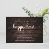 Na het Wedding Happy Hour, Rustieke Elopement Kaart (Staand voorkant)