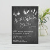 Na huwelijkscelebratie Edison Lights Chalkboard Kaart (Staand voorkant)