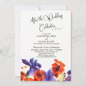 Na huwelijkscelebratie Rode papaver Paarse Iris Kaart (Voorkant)