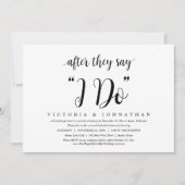 Na 'I DO', Bruiloft Elopement Dinner Kaart (Voorkant)