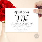 Na 'I DO', Bruiloft Elopement Dinner Kaart