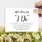 Na 'I DO', Bruiloft Elopement Dinner Kaart