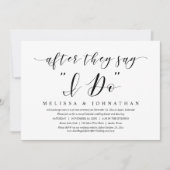 Na 'I Do' te zeggen, uitnodiging voor diner na het (Voorkant)