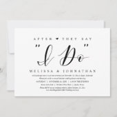 Na 'Ik zeg Ja', Trouw Elopement Dinner Kaart (Voorkant)