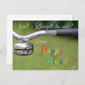 Na? Klingelt da was? Genau: Gefeliciteerd! Briefkaart (Voorkant / Achterkant)