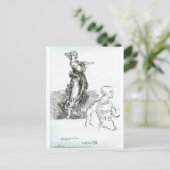 Na Leonardo da Vinci "Ga weg!" Briefkaart (Staand voorkant)