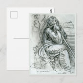 Na Leonardo da Vinci Self Portrait Briefkaart (Voorkant / Achterkant)