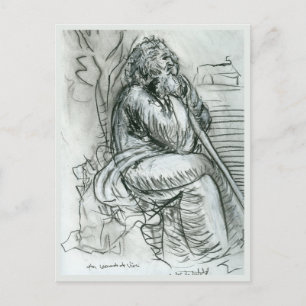 Na Leonardo da Vinci Self Portrait Briefkaart