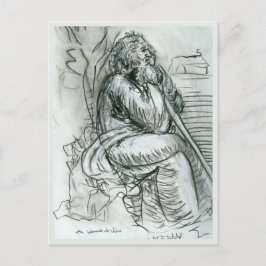 Na Leonardo da Vinci Self Portrait Briefkaart