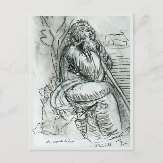 Na Leonardo da Vinci Self Portrait Briefkaart (Voorkant)