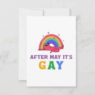 Na mei is het Gay Funny LGBT Pride Month Bedankkaart