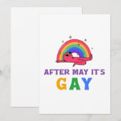 Na mei is het Gay Funny LGBT Pride Month Feestdagenkaart (Voorkant / Achterkant)